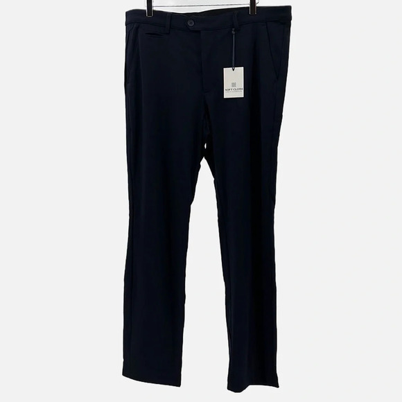 Soft Cloth Jersey Knit Flat Front Trousers in Navy - NWT - Size 38